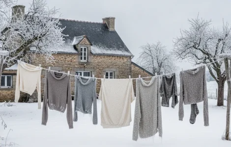 linge seche mal hiver meme dehors
